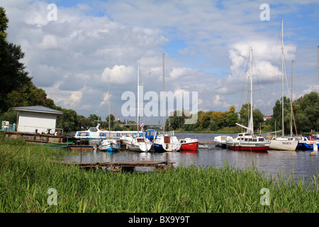 sailboats on quay Stock Photo