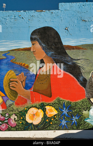 Creating Her History: A Tribute to the Women of Lassen County, mural by Judith Lowry in Susanville, California, USA Stock Photo