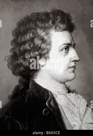 Portrait of Johann Wolfgang von Goethe (1749-1832) German writer Stock Photo