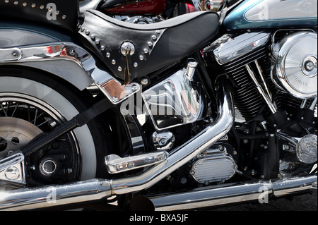 Harley Davidson motorcycle motorbike in a plain view Stock Photo