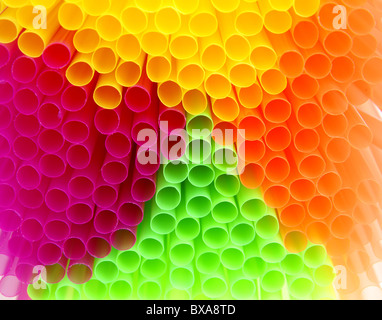 Abstract colorful backgroud for straw tube close-up Stock Photo