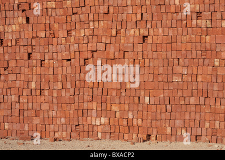 Wall of bricks - horizontal background Stock Photo