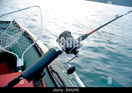 Fishing Boat Big Fishermen With Fish Net On The Blue Ocean Catch