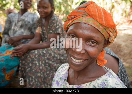 Zula Namuweunge attends a village meeting in Buwanyanga Village - Sironko, Eastern Uganda, East Africa. Stock Photo