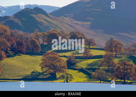 Looking across Ullswater from near Watermillock, Lake district, Cumbria, England, November, 2010 Stock Photo