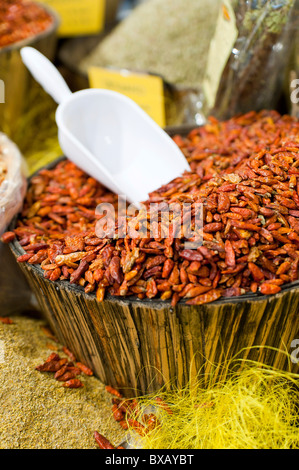 Dried red peppers Stock Photo