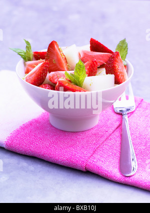 Strawberry dessert in bowl Stock Photo