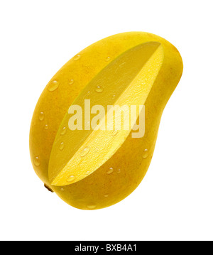 Ataulfo Mango Slice isolated on a white background. Stock Photo
