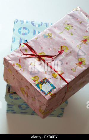 Christmas shoeboxes for charity for children not so privileged Stock Photo