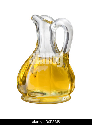 Olive Oil Cruet isolated on a white background Stock Photo