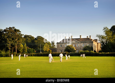 Evening at a village cricket match at North Nibley cricket ground Gloucestershire UK Stock Photo