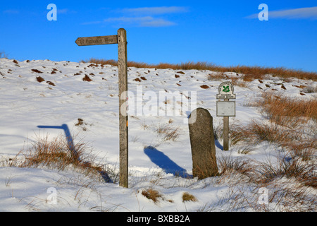 Deep snow on the Pennine Way near Buckstones, Marsden Moor on the Yorkshire Lancashire border, England, UK. Stock Photo