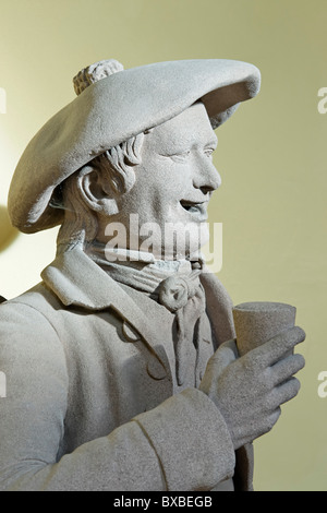 Statue of Tam O'Shanter in the Burns Memorial Garden, Alloway, South Ayrshire, Scotland, UK. Sculpted by James Thom (1802-50). Stock Photo