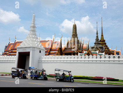 Grand Place Temple and Tuk Tuk taxi, Bangkok, Thailand, Asia Stock Photo