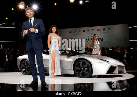 Stephan Winkelmann, chairman of the boardof management of Lamborghini, Volkswagen AG, introducing the Lamborghini Reventon Stock Photo