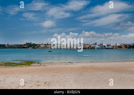 East Africa, Kenya, Mombasa waterfront with Fort Jesus Stock Photo