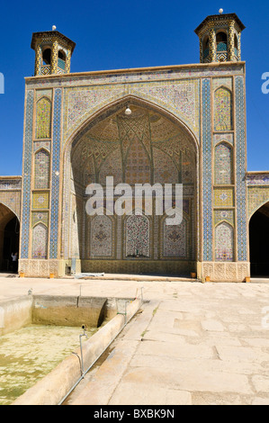 Entrance Iwan of the historic Vakil Mosque, Shiraz, Fars, Persia, Iran, Asia Stock Photo