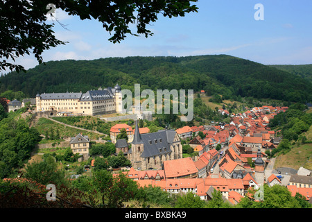 panoramic view of the little town Stolberg in the Harz Mountains in Northern Germany Stock Photo