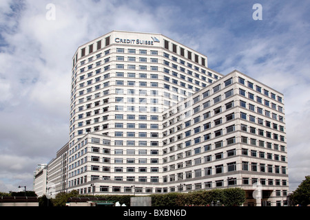 The Swiss bank Credit Suisse in Canary Wharf, London, England, United Kingdom, Europe Stock Photo