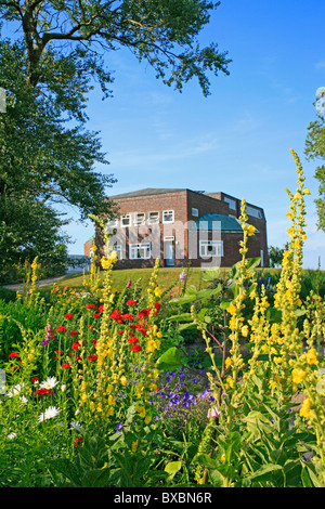 flower garden in front of Emil Nolde Museum in Seebuell in Northern Germany Stock Photo