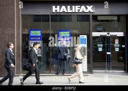 Halifax bank cash machines - man getting money, Norwich ...
