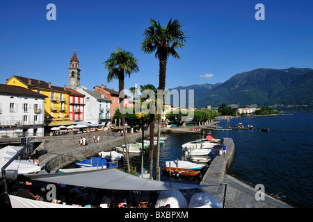 Ascona on Lago Maggiore, Lake Maggiore, Canton of Ticino, Switzerland, Europe Stock Photo