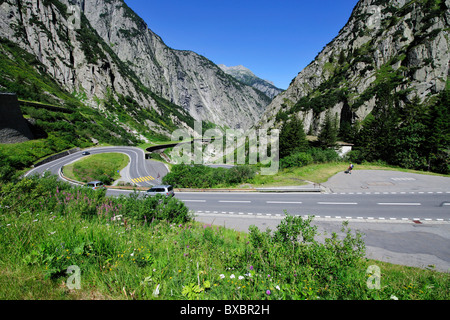 Gotthard Pass Road, Canton of Uri, Switzerland, Europe Stock Photo