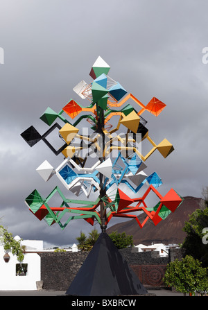 Wind sculpture in Fundación César Manrique, Teguise, Lanzarote, Canary Islands, Spain, Europe Stock Photo