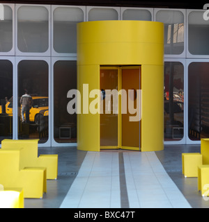 Yellow doorway entrance to the Standard Hotel in Manhattan, New York City, U.S.A. Stock Photo