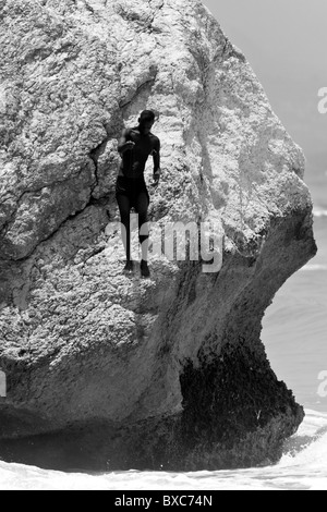 Haiti, Sud Province, Jacmel, local fisherman. Stock Photo