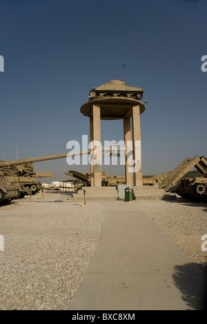 Tank on the Tower Memorial at the Israeli Armored Corps Museum at Latrun, Israel Stock Photo