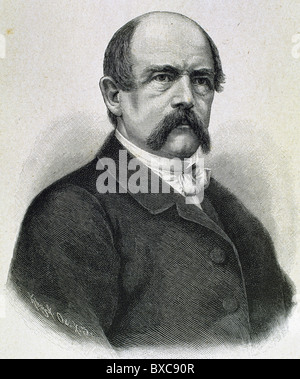 BISMARCK, Otto-Leopold, Prince of (1815-1898). German statesman. Nineteenth-century engraving. Stock Photo
