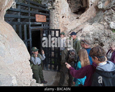 Park Rangers Lead a Tour of Slaughter Canyon Cave Stock Photo