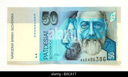 Slovakia 50 Fifty Korun Bank note. Stock Photo