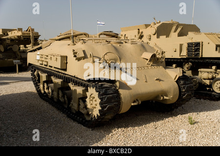 Sherman tank converted for medical evacuation the Israeli Armored Corps Museum at Latrun, Israel Stock Photo