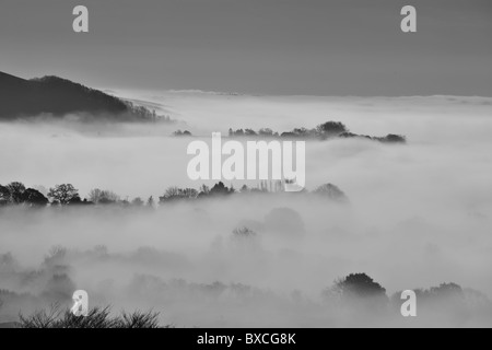 Misty December Morning at Shaftesbury in Dorset Stock Photo