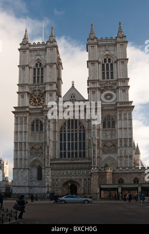 The Great West Door and Towers,Westminster Abbey, as seen from Tothill Street London England UK Stock Photo