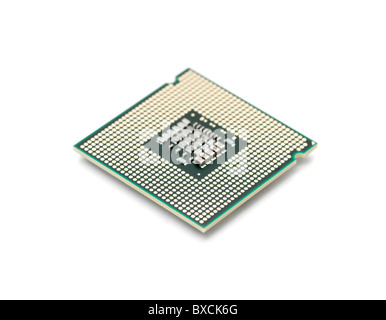 Computer processor isolated on white background, shallow focus Stock Photo