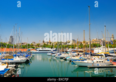 The marina in Port Vell, Barcelona, Spain. Stock Photo