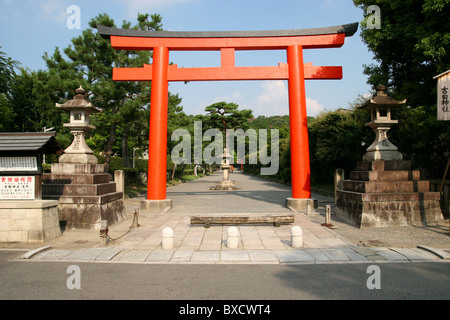 Torii gate located near Heian Shrine and Kyoto University, Japan Stock Photo