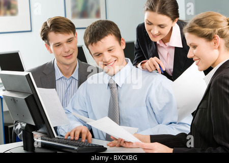 Business team are discussing an new idea of project Stock Photo