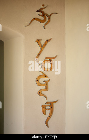 Stylized letters spelling yoga Stock Photo