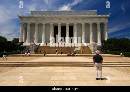 Lincoln Memorial in the form of a Greek Doric temple, Washington D.C., USA, Stock Photo