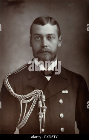 Portrait of the Duke of York, future UK or British Monarch, King George V (1865-1936) in Army Uniform. Albumen Portrait Print or Photograph c.1890 Stock Photo