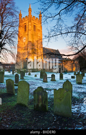 The bell tower of Saint Edmunds Church in the village of Sedgefield, County Durham, England Stock Photo