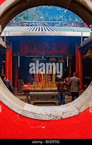 Buddhist alter and shrine in A Ma temple in Macau Hong Kong China Stock Photo