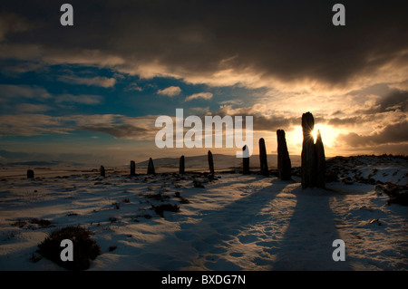Snow Covered Ring of Brodgar -  Orkney, Scotland Stock Photo