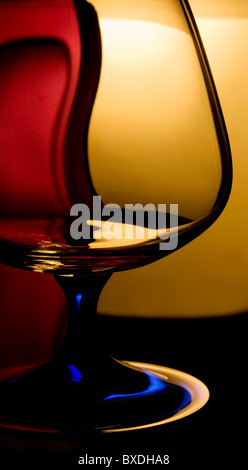 the glass in color light Stock Photo