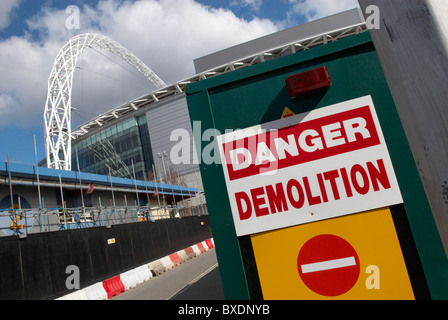 Safety signs at completion of Wembley Stadium Wembley London UK April 2007 Stock Photo