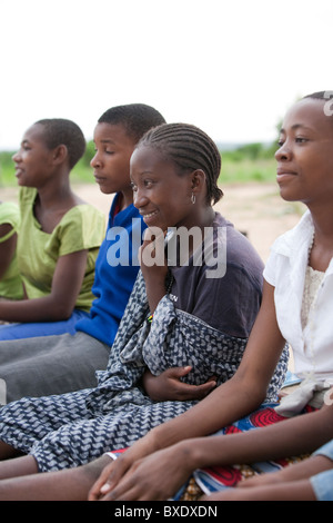 Adolescent girls attend an after school program in Dodoma, Tanzania, East Africa. Stock Photo